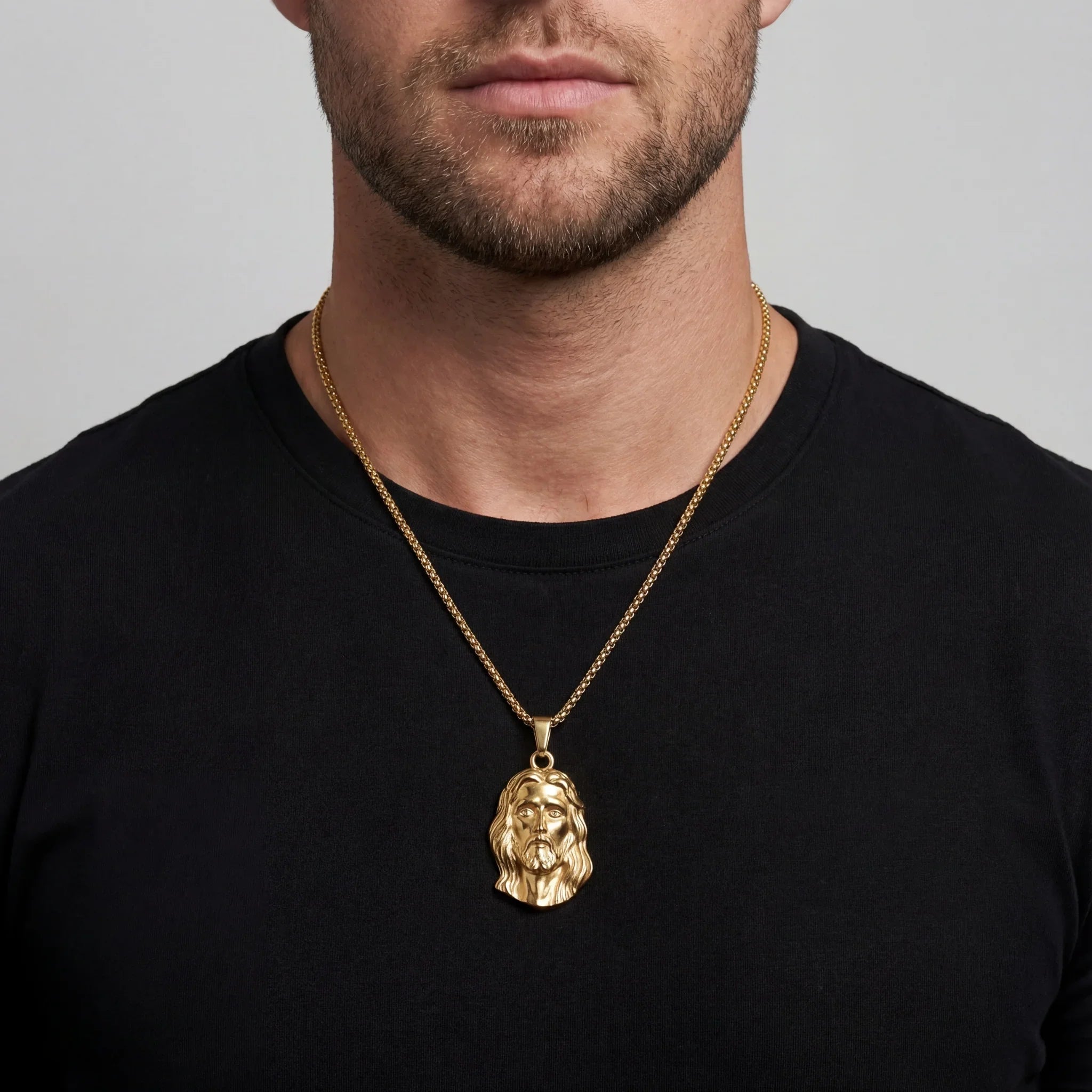 Jesus Piece Pendant (Gold)