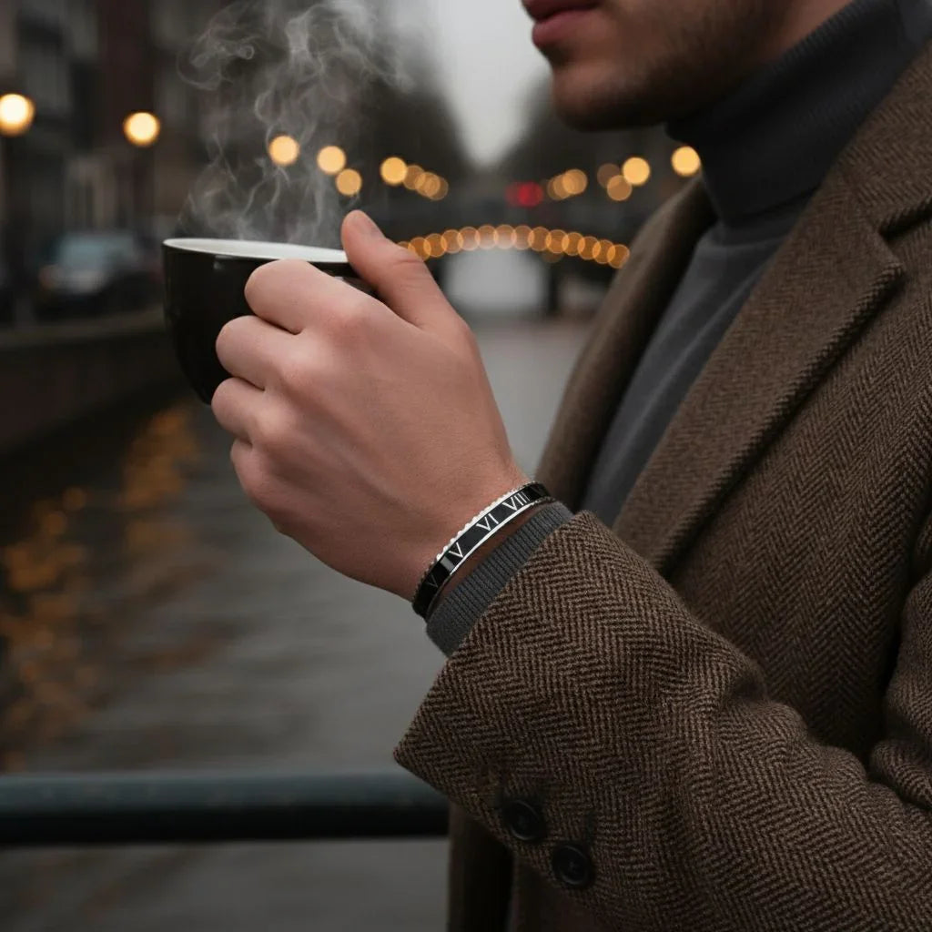 Rome Bracelet black (Silver)