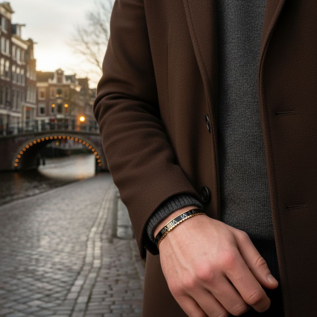 Rome Bracelet black (Gold)