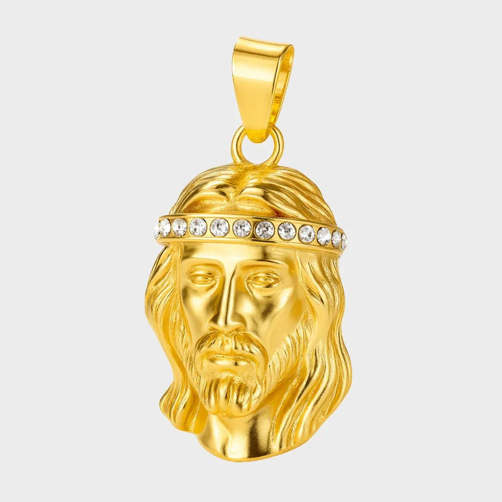 Jesus Piece Iced Pendant (Gold)