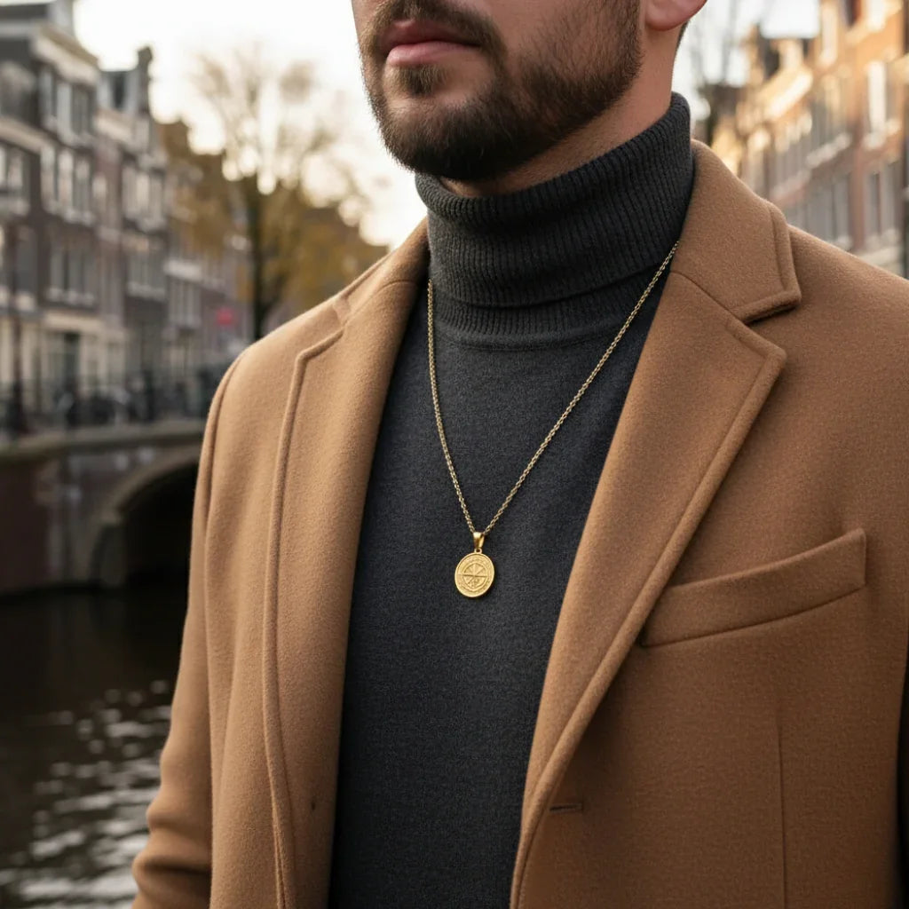 Small Compass Pendant (Gold)