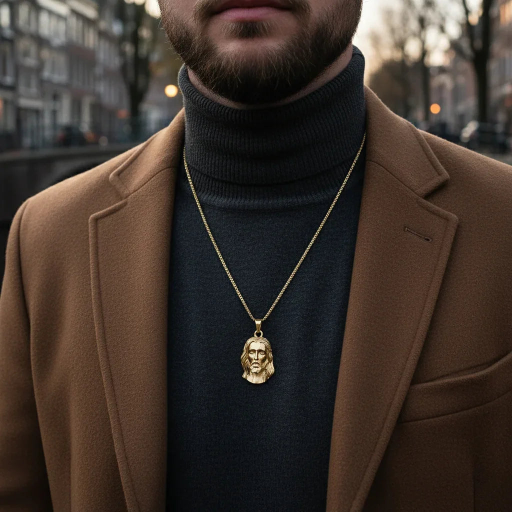 Jesus Piece Pendant (Gold)