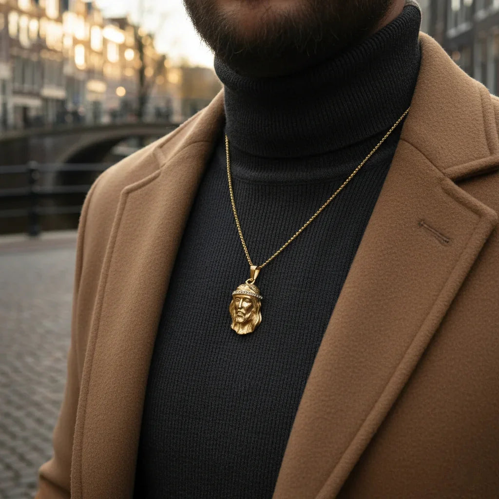 Jesus Piece Iced Pendant (Gold)