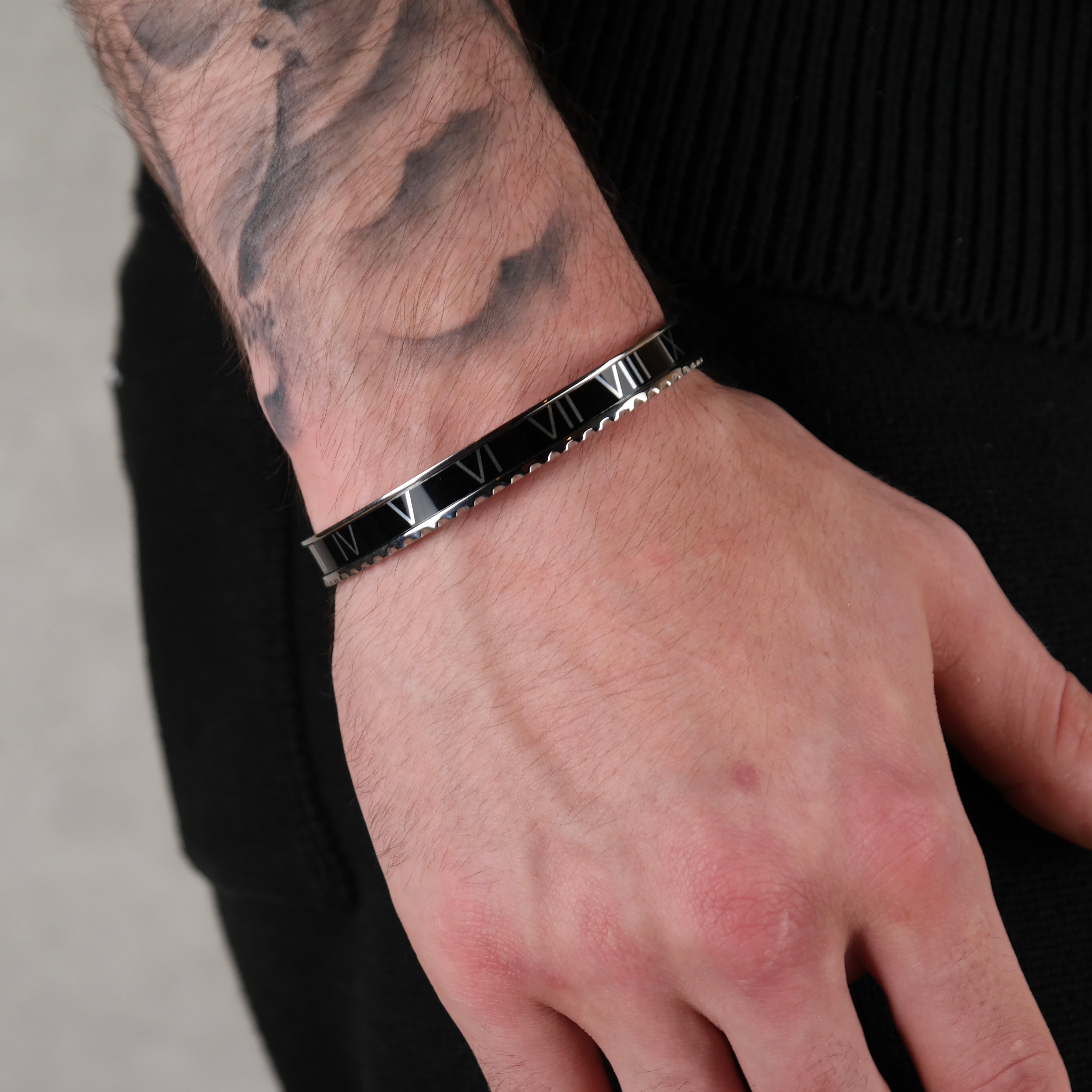 Rome Bracelet black (Silver)