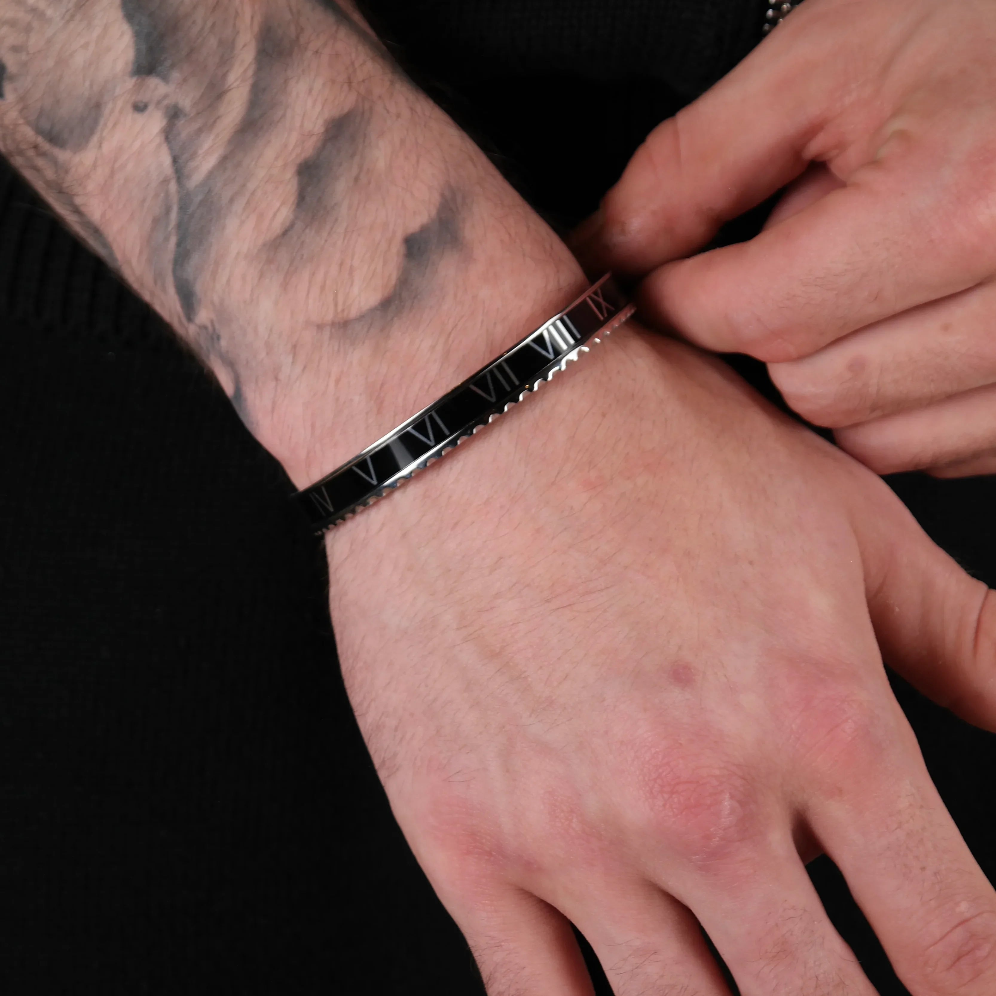 Rome Bracelet black (Silver)