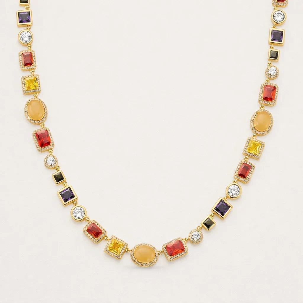 Gemstone Necklace (Gold)