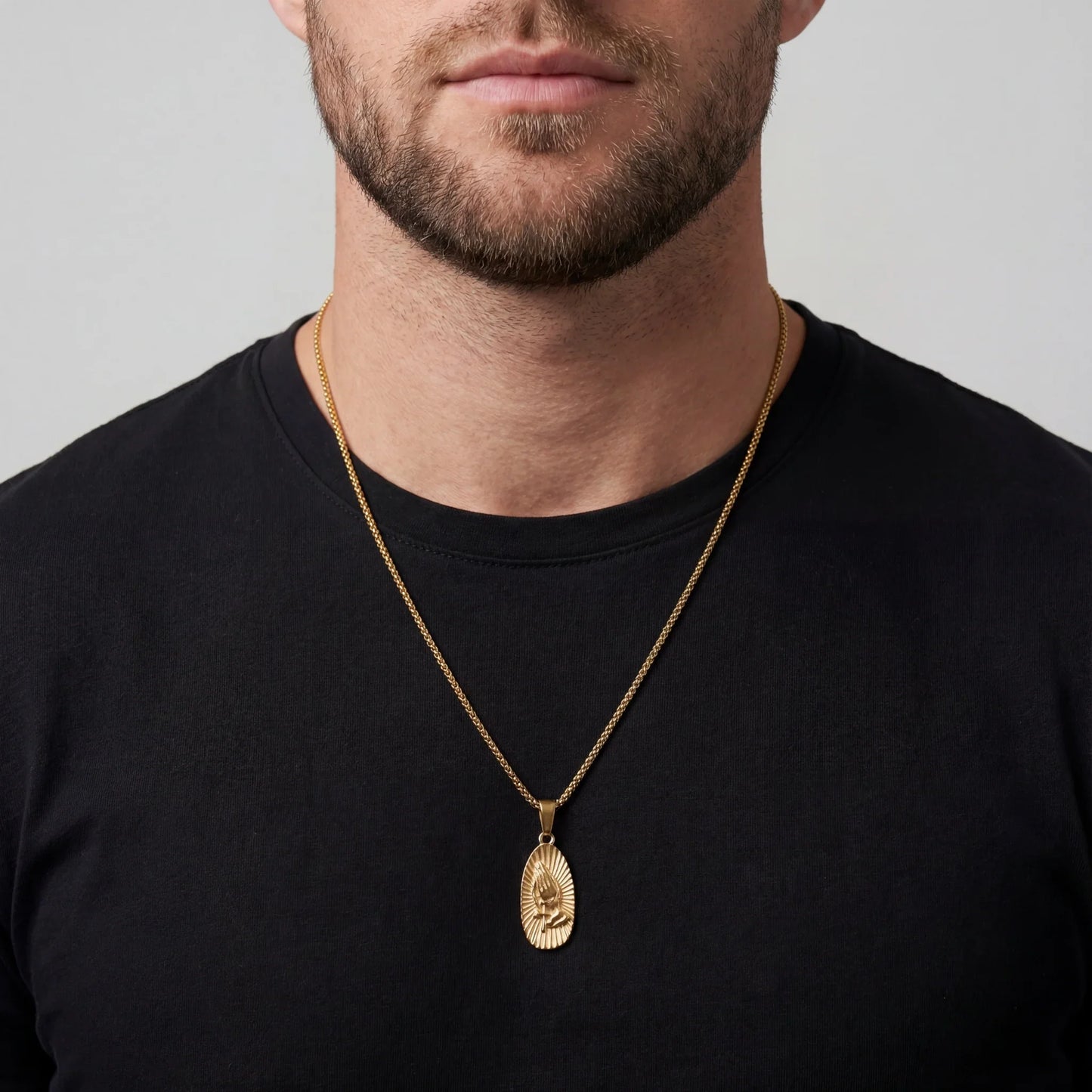 Anhänger mit betenden Händen (Gold)