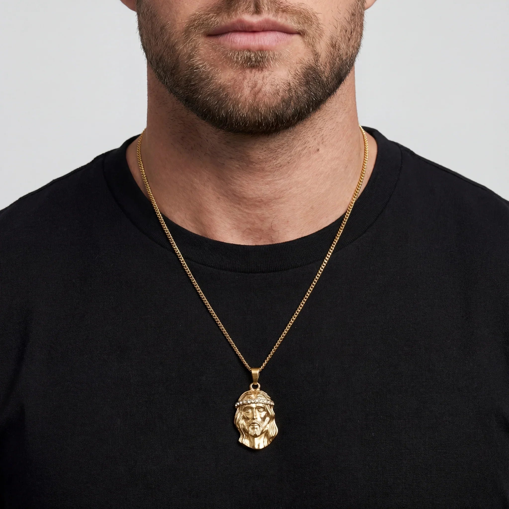 Jesus Piece Iced Pendant (Gold)