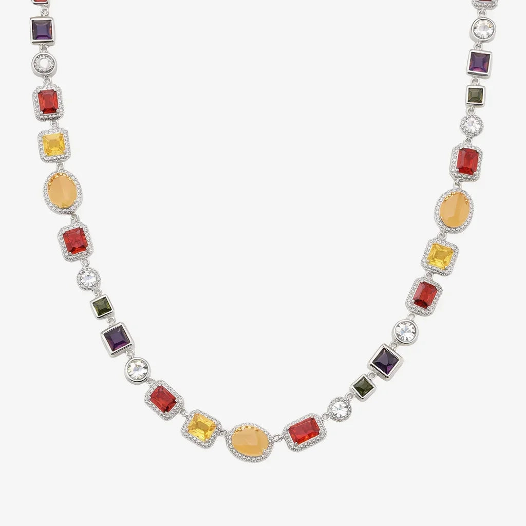 GEMSTONE NECKLACE (SILVER)