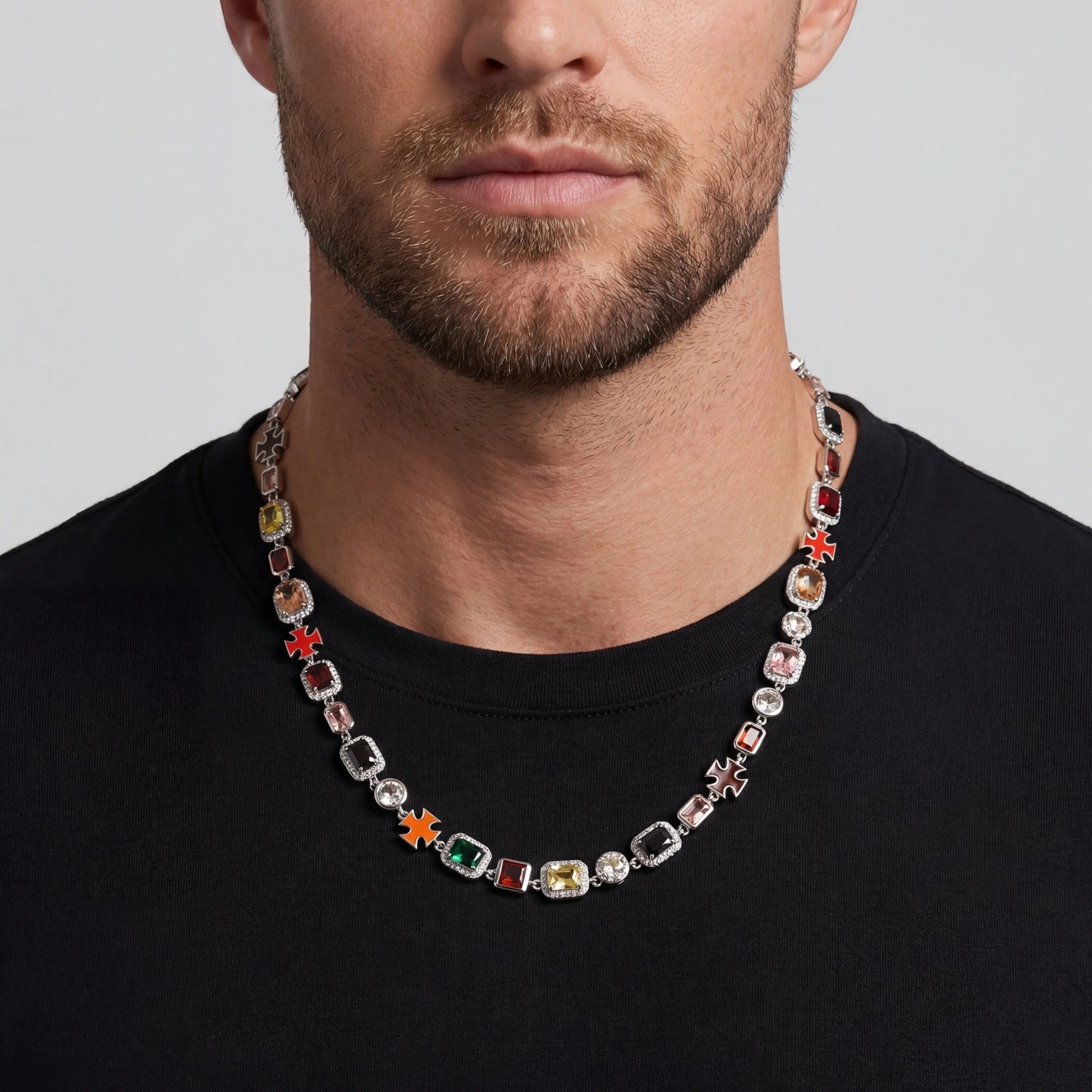 ROYAL GEMSTONE NECKLACE (SILVER)