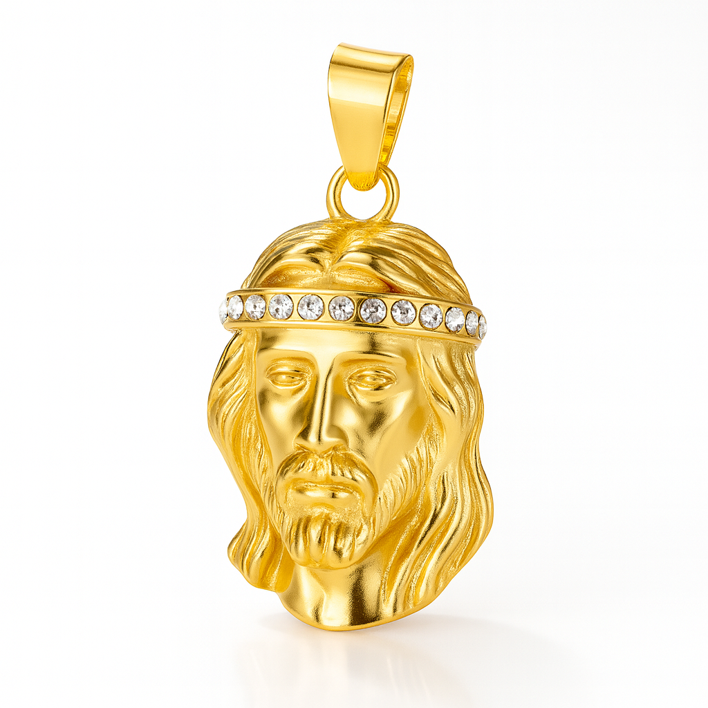 Jesus Piece Iced Pendant (Gold)