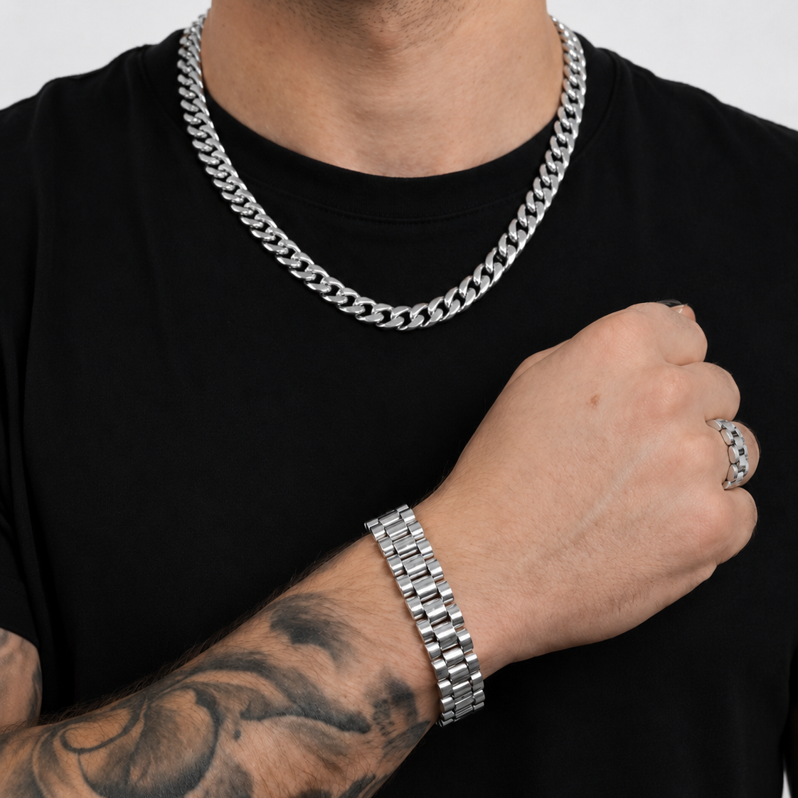 Rolex set Cuban (Silver)