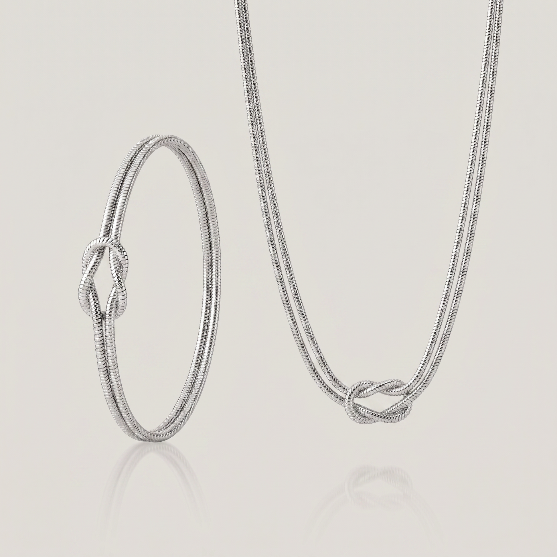 Never Ending Set zilver - studio armband en ketting