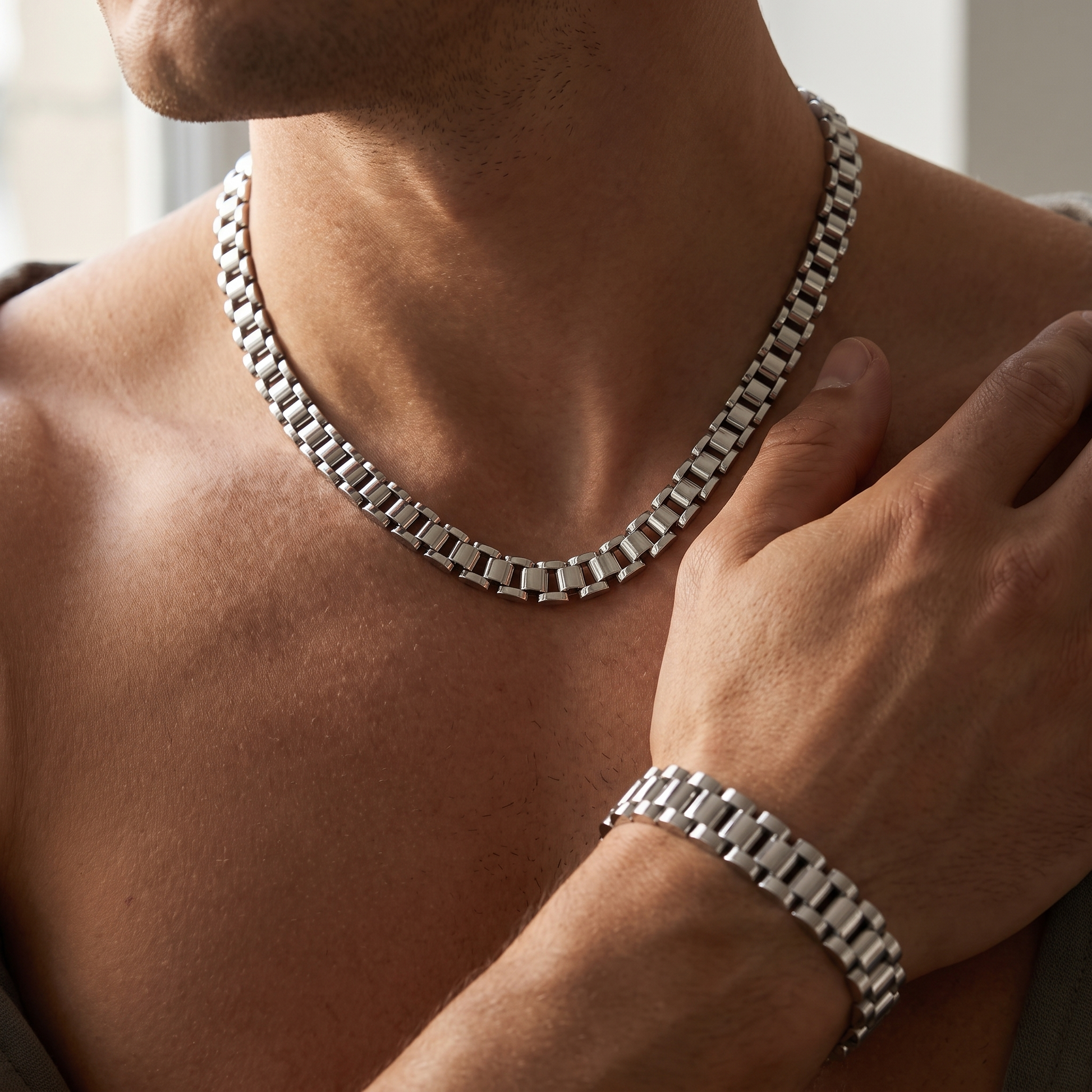 Rolex Chain set silver - detail