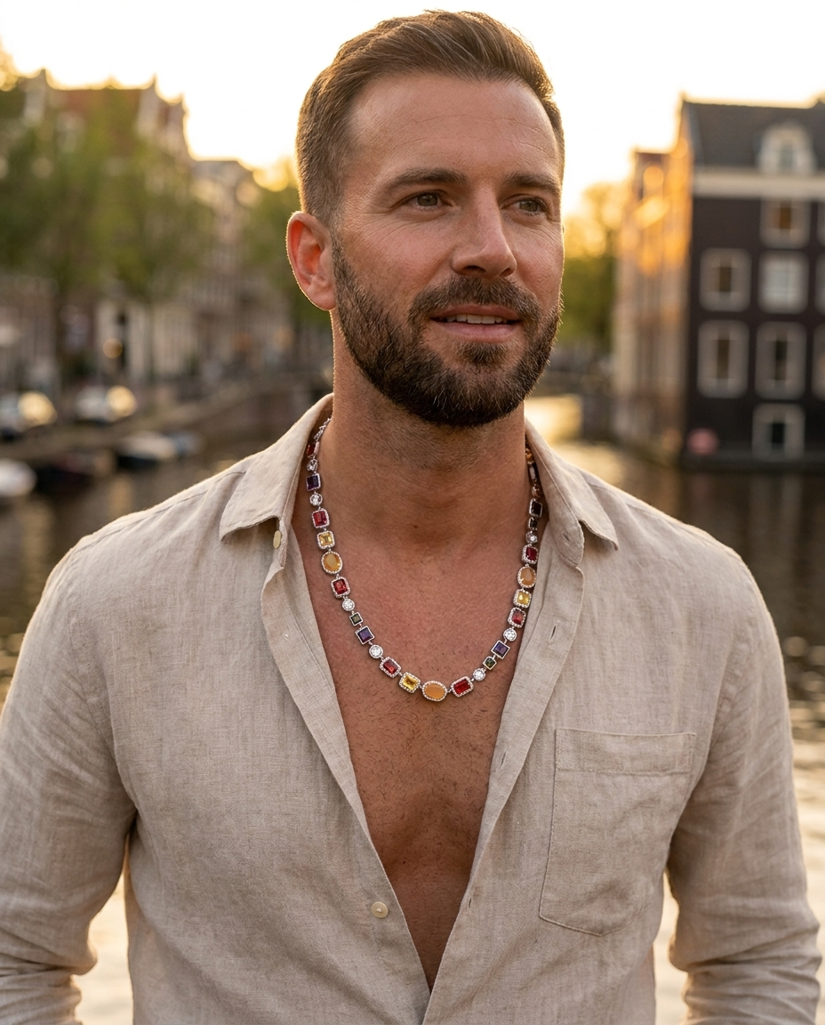Gemstone Necklace Silver - lifestyle