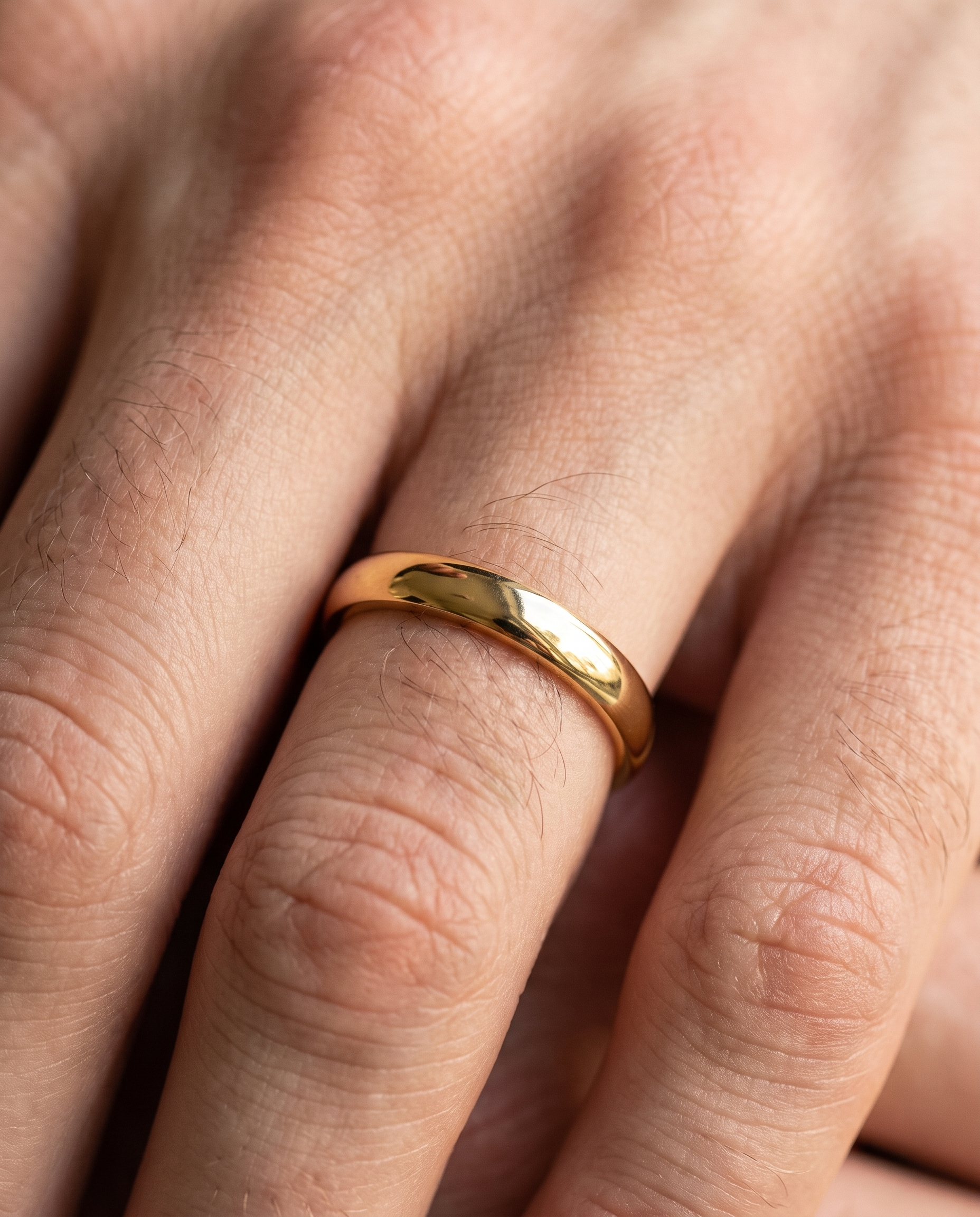Round Band Ring (Gold) - Worn detail