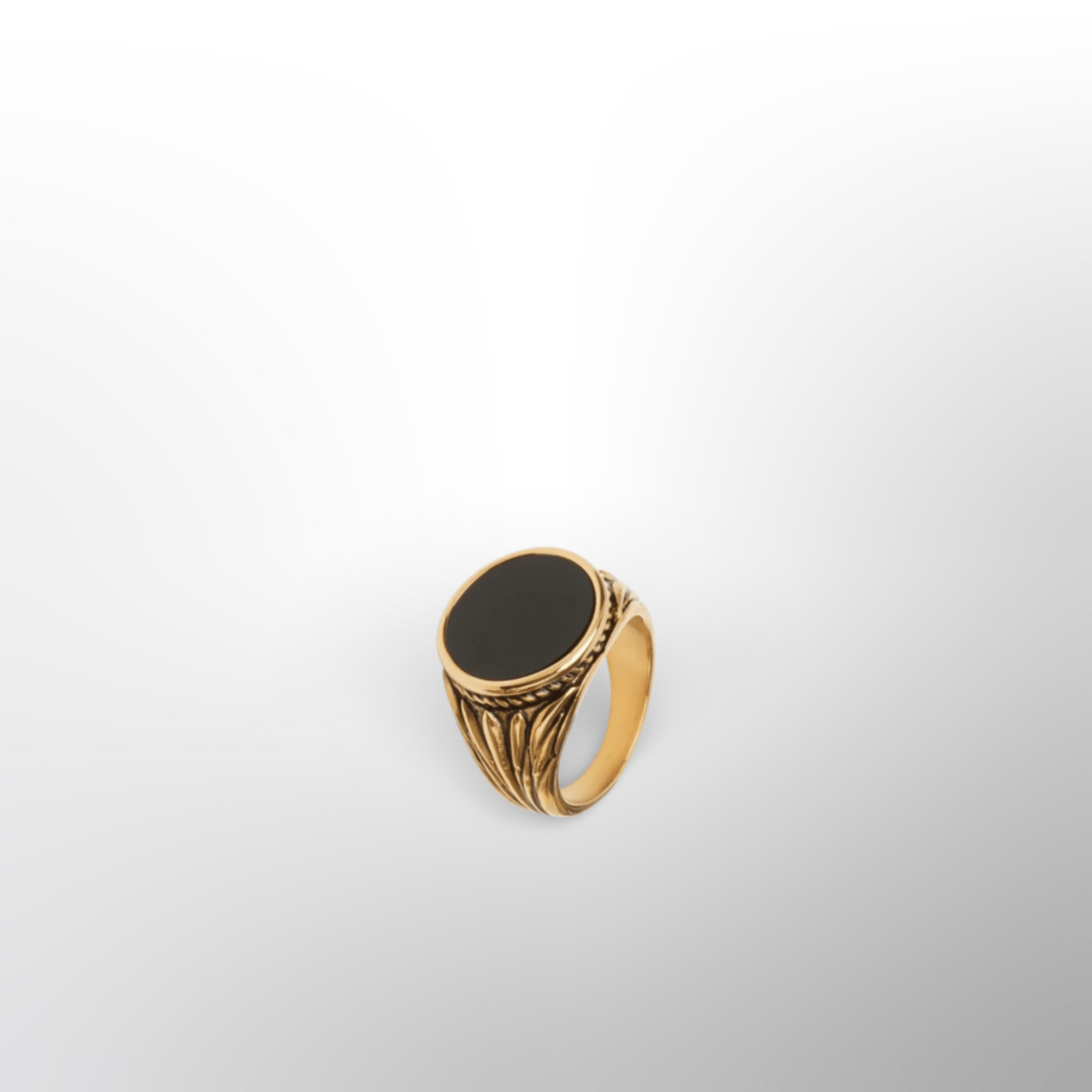 onyx stone ring (gold) - DeRuiterDR.