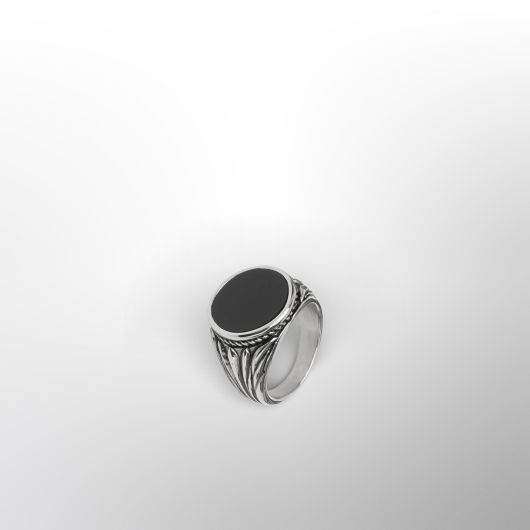 onyx stone ring (silver) - DeRuiterDR.